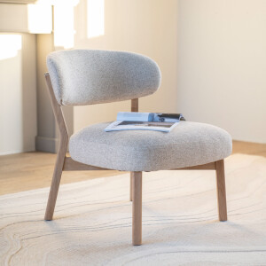 Eleonora Fauteuil 'Mikky' kleur Taupe/Naturel