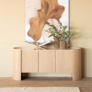 Eleonora Dressoir 'Don' Marmer en eikenhout, 165cm