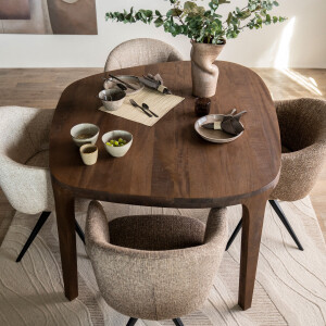Eleonora Organische Eettafel 'Taylor' Mangohout, 140 x 120cm