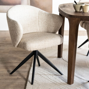Eleonora Draaibare Eetkamerstoel 'Connor' kleur Beige