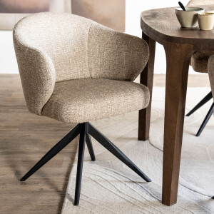 Eleonora Draaibare Eetkamerstoel 'Connor' kleur Taupe