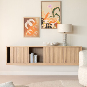 Eleonora Zwevend TV-meubel 'Milo' Eiken, 180cm, kleur Naturel