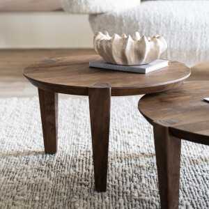 Eleonora Ronde Salontafel 'Davina' Mangohout, 60cm