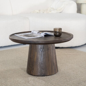 Eleonora Ronde Salontafel 'Ron' Mangohout, kleur Bruin, 66cm