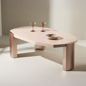 Nohr Organische Salontafel 'Ellen' Marmerlook, 125 x 70cm, kleur Roze