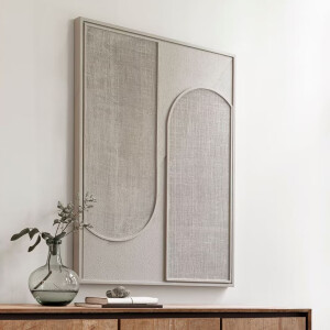 MUST Living Wanddecoratie 'Elyn' Jute, 102 x 76cm, kleur Crème