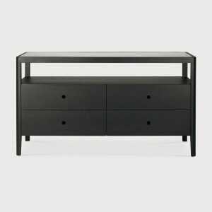 Ethnicraft Dressoir 'Spindle' Gevernist Eikenhout, 150cm, kleur Zwart