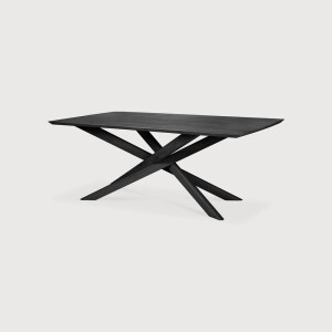 Ethnicraft Eettafel 'Mikado' Gevernist Eikenhout, 203 x 106cm, kleur Zwart