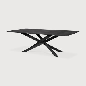 Ethnicraft Eettafel 'Mikado' Gevernist Eikenhout, 280 x 110cm, kleur Zwart
