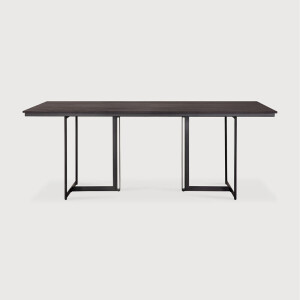 Ethnicraft Eettafel 'Tacet' Gevernist Teakhout, 200 x 100cm, kleur Donkerbruin