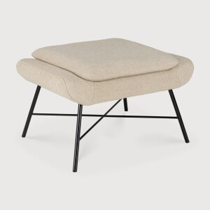 Ethnicraft Hocker 'Barrow' Structuurstof, kleur Off White