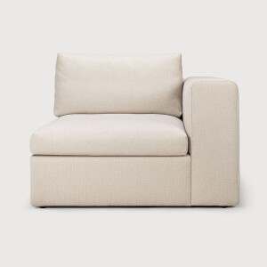 Ethnicraft Modulaire Bank 'Mellow' Hoek Arm Links, kleur Off White