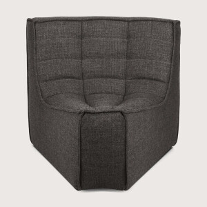 Ethnicraft Modulaire Bank 'N701' 45° Rond Hoekelement, kleur Donkergrijs