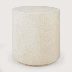 Ethnicraft Ronde Bijzettafel 'Elements' Microcement, 40cm, kleur Off White