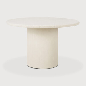 Ethnicraft Ronde Eettafel 'Elements' Microcement, 125cm, kleur Off White