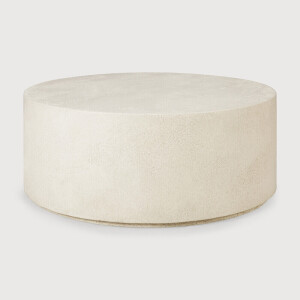 Ethnicraft Ronde Salontafel 'Elements' Microcement, 80cm, kleur Off White