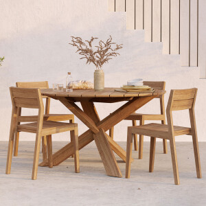 Ethnicraft Ronde Tuintafel 'Circle' Teakhout, 136cm, kleur Naturel