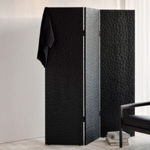 Ethnicraft Roomdivider 'Chopped' Gevernist Mahoniehout, 150cm, kleur Zwart