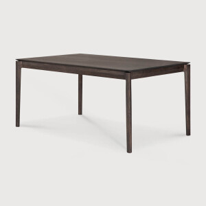 Ethnicraft Uitschuifbare Eettafel 'Bok' Gevernist Eikenhout, 140/220 x 90cm, kleur Bruin
