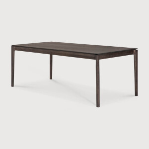 Ethnicraft Uitschuifbare Eettafel 'Bok' Gevernist Eikenhout, 200/300 x 100cm, kleur Bruin