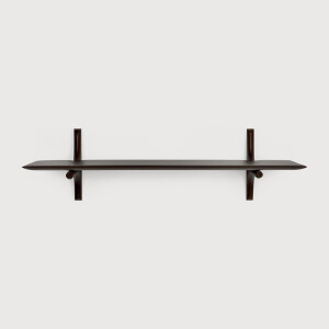Ethnicraft Wandplank 'PI' Gevernist Mahoniehout, Met 1 plank, kleur Donkerbruin