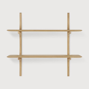 Ethnicraft Wandrek 'PI' Geolied Eikenhout, Met 2 planken, kleur Naturel