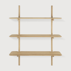 Ethnicraft Wandrek 'PI' Geolied Eikenhout, Met 3 planken, kleur Naturel
