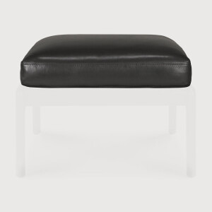 Ethnicraft Zitkussen 'Jack' t.b.v. Hocker Jack, Carbone Leder, kleur Zwart