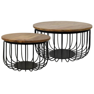 Set van 2 ronde bijzettafels Maden | HSM Collection