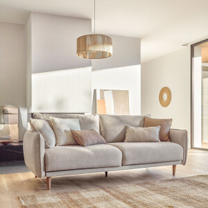 Kave Home 3-zits Bank 'Carlota' Micro-bouclé, kleur Beige