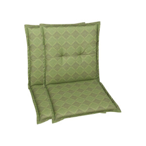 GO-DE Textil Tuinkussen (Stoelkussens voor stoelen met een lage rugleuning, Groen)