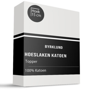 Topper Hoeslaken - Katoen - Wit - 90x200 cm - Wit - Byrklund - Dekbed-Discounter.nl