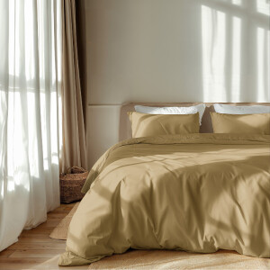 Dekbedovertrek Luna Uni - Tweepersoons (200x220 cm) - Geel Microvezel - Dessin: Effen - Luna Bedding - Dekbed-Discounter.nl