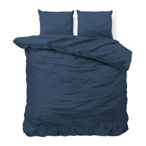 Dekbedovertrek Satin Point - Tweepersoons (200x200 cm) - Navy Microvezel - Dessin: - Zensation - Dekbed-Discounter.nl