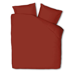 Dekbedovertrek Luna Uni - Eenpersoons (140x220 cm) - Rood Microvezel - Dessin: Effen - Luna Bedding - Dekbed-Discounter.nl