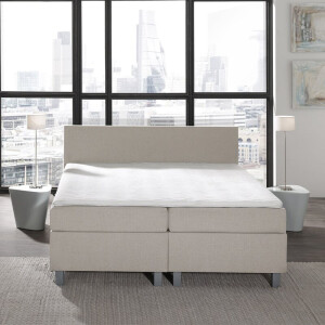 2-Persoons LEEGVERKOOP Boxspring Julia Royal Comfort - Beige 180x220 cm - Beige 180x220 cm - Pocketvering - Inclusief Topper - Dekbed-Discounter.nl