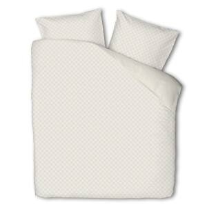 Dekbedovertrek Luna Embossed Chess - Tweepersoons (200x220 cm) - Off-white Microvezel - Dessin: Effen - Luna Bedding - Dekbed-Discounter.nl