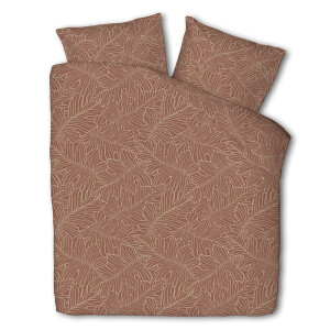 Dekbedovertrek Katoen - Eenpersoons (140x240 cm) - Bruin/ Taupe Katoen - Dessin: Patroon - Presence - Dekbed-Discounter.nl