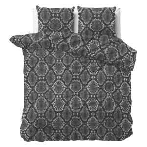 Dekbedovertrek Riley - Eenpersoons (140x200 cm) - Wit Polyester-katoen - Dessin: Patroon - Sleeptime Elegance - Dekbed-Discounter.nl