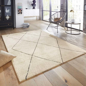 Vloerkleed Massy - Creme maat: 170x120cm - materiaal: Polyester - Dekbed-Discounter.nl