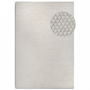 Wollen Vloerkleed Dehli - Naturel Wit maat: 90x60cm - materiaal: Wol - Dekbed-Discounter.nl