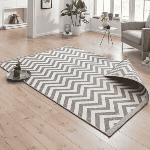 Dubbelzijdig Buitenkleed Palma - Grijs/Creme maat: 290x200cm - materiaal: Polypropyleen - Dekbed-Discounter.nl
