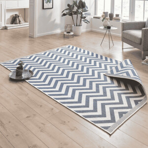 Dubbelzijdig Buitenkleed Palma - Blauw/Creme maat: 230x160cm - materiaal: Polypropyleen - Dekbed-Discounter.nl