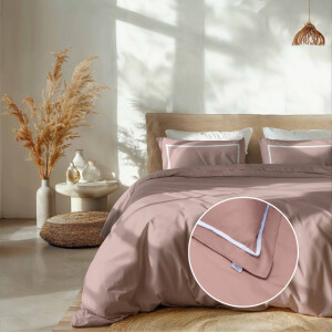 Dekbedovertrek Hotel Deluxe - Eenpersoons (140x220 cm) - Roze Microvezel - Dessin: Effen - Luna Bedding - Dekbed-Discounter.nl