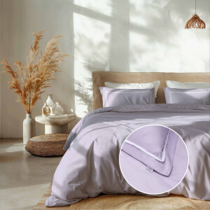 Dekbedovertrek Hotel Deluxe - Tweepersoons (200x220 cm) - Paars Microvezel - Dessin: Effen - Luna Bedding - Dekbed-Discounter.nl