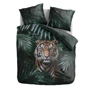 Dekbedovertrek Jungle Tiger - Lits-Jumeaux (240x220 cm) - Meerkleurig Microvezel - Dessin: Dieren - Zydante - Dekbed-Discounter.nl