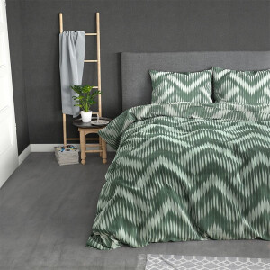 Dekbedovertrek Maeva - Tweepersoons (200x220 cm) - Groen Polyester-katoen - Dessin: Patroon - Sleeptime Elegance - Dekbed-Discounter.nl
