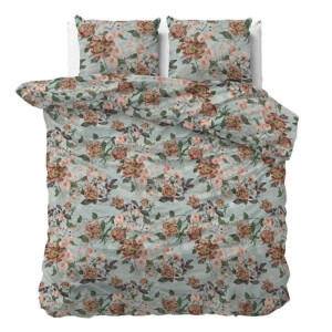 Dekbedovertrek Natury - Tweepersoons (200x200 cm) - Groen Polyester-katoen - Dessin: Dieren - Sleeptime Elegance - Dekbed-Discounter.nl