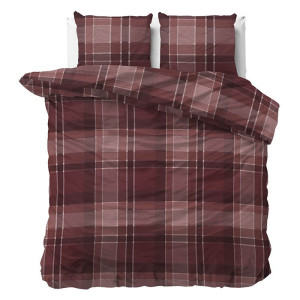 Dekbedovertrek Timeo - Eenpersoons (140x200 cm) - Rood Polyester-katoen - Dessin: - Sleeptime Elegance - Dekbed-Discounter.nl