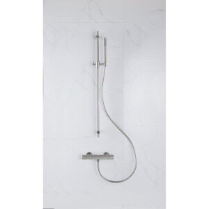 Fortifura Calvi douchekraan met glijstangset met staafhanddouche, metalen doucheslang Geborsteld RVS PVD (RVS) SW767489/SW496812/SW706208/SW377862